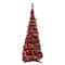 6ft. Pre-Lit Red Tinsel Artificial Pop-Up Christmas Tree, Clear Lights